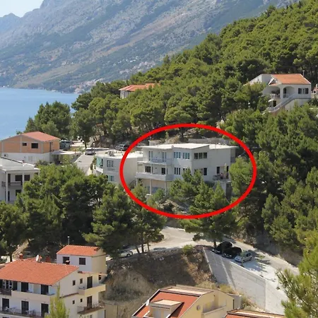 And With Parking Space Brela, Makarska - 6895 ゲストハウス